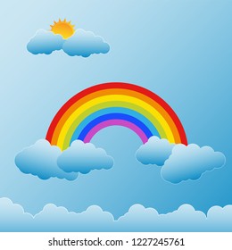 Rainbow with Sun and Clouds