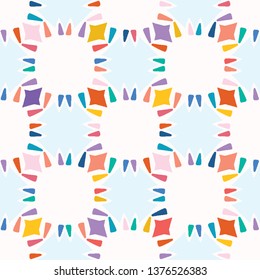 Rainbow sun ray cut out shapes. Vector pattern seamless background. Hand drawn matisse style collage graphic illustration. Trendy home decor, modern fashion prints, kids wallpaper. Happy sky colors.