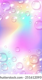 Regenbogen surreale Geschichten Hintergrund mit und fällt. Holografisches Anime-Design. Design mit Mesh. Stock-Vektorgrafik im abstrakten Stil.