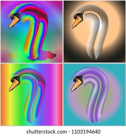 rainbow swan head