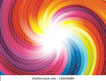 Rainbow swirl - abstract colorful background. Vector illustration