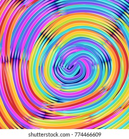 Rainbow swirl backdrop with bright colors. Beauty and fashion illustration and summer decoration.