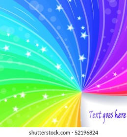 Rainbow Swirl Background with copy space - vector illustration