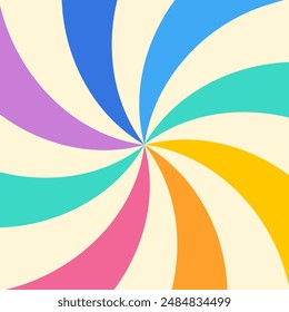 Rainbow Swirl Background. Optical Illusion Backdrop. Abstract Square Frame for Banner and Promotion Template.