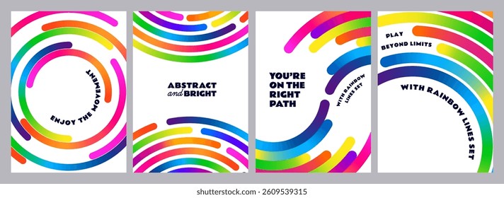 Rainbow Swirl Circle Lines. Vector Abstract Background with Circular Color Graphics. Spiral Gradient Vortex. Round Spectrum Pattern Design