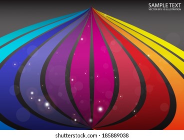 Rainbow swirled  space background illustration - Vector colorful striped illustration template