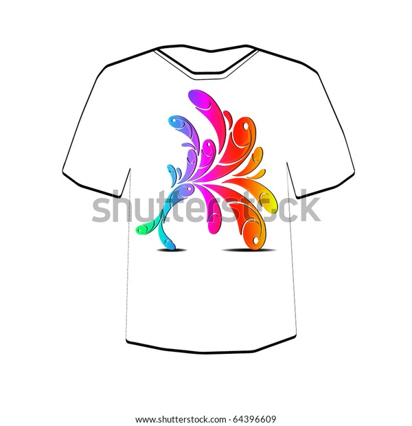 Rainbow Swirly Tshirt Design Template Editable Stock Image