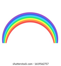 Rainbow symbol. Flat colorful icon. Isolated on a white background.