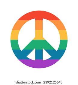 Rainbow. Symbol of the LGBT pride community. LGBT peace sign isolated on white background.