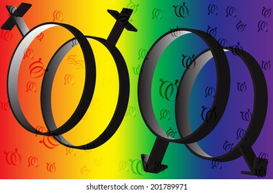 Rainbow symbol of same-sex relationships and free love