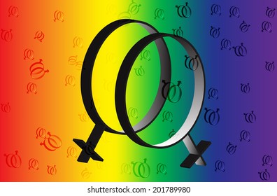 Rainbow symbol of same-sex relationships and free love