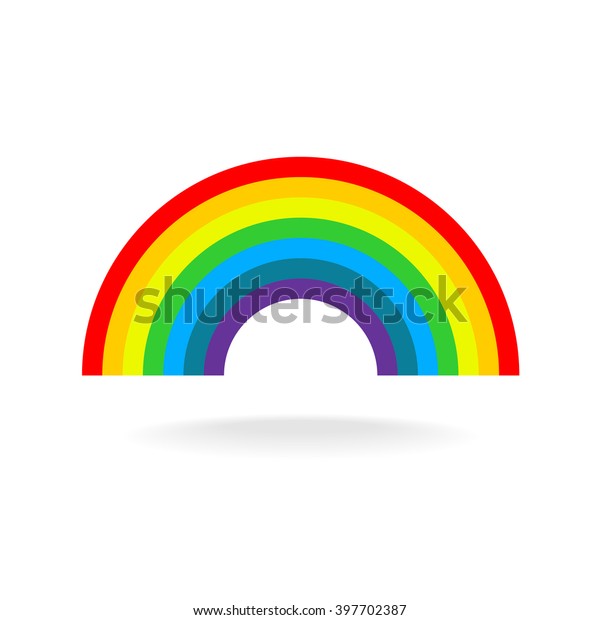 Rainbow Symbol Seven Flat Colors Isolated Stock Vector (Royalty Free