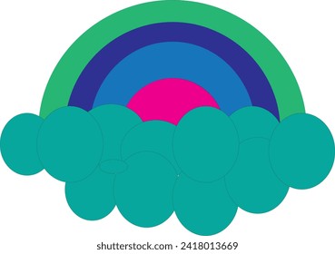 Rainbow symbol sky  lcon aet vector and illustration