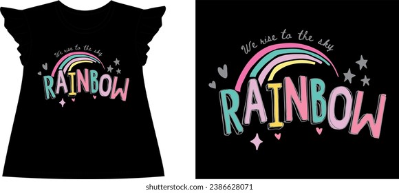 
diseño gráfico de camiseta de arco iris ilustración vectorial \
