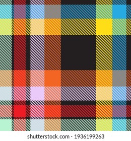 Rainbow Tartan Glen Plaid textured seamless pattern suitable for fashion textiles and graphics