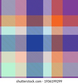 Rainbow Tartan Glen Plaid textured seamless pattern suitable for fashion textiles and graphics