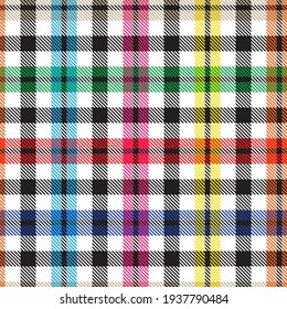 Rainbow Tartan Glen Plaid textured seamless pattern suitable for fashion textiles and graphics