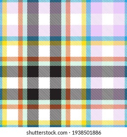 Rainbow Tartan Glen Plaid textured seamless pattern suitable for fashion textiles and graphics