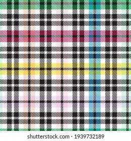 Rainbow Tartan Glen Plaid textured seamless pattern suitable for fashion textiles and graphics