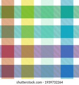 Rainbow Tartan Glen Plaid textured seamless pattern suitable for fashion textiles and graphics