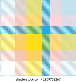 Rainbow Tartan Glen Plaid textured seamless pattern suitable for fashion textiles and graphics