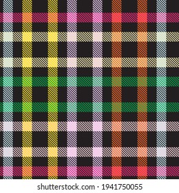 Rainbow Tartan Glen Plaid textured seamless pattern suitable for fashion textiles and graphics