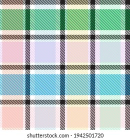 Rainbow Tartan Glen Plaid textured seamless pattern suitable for fashion textiles and graphics