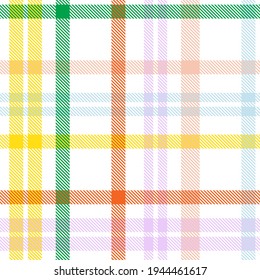 Rainbow Tartan Glen Plaid textured seamless pattern suitable for fashion textiles and graphics