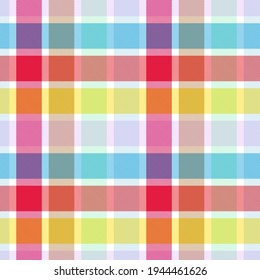 Rainbow Tartan Glen Plaid textured seamless pattern suitable for fashion textiles and graphics