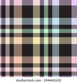 Rainbow Tartan Glen Plaid textured seamless pattern suitable for fashion textiles and graphics