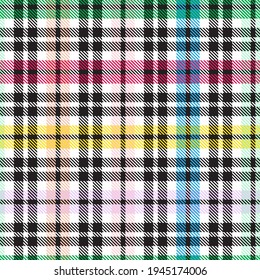 Rainbow Tartan Glen Plaid textured seamless pattern suitable for fashion textiles and graphics