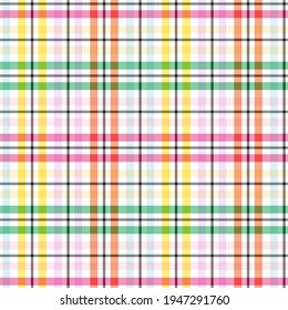 Rainbow Tartan Glen Plaid textured seamless pattern suitable for fashion textiles and graphics