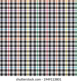 Rainbow Tartan Glen Plaid textured seamless pattern suitable for fashion textiles and graphics