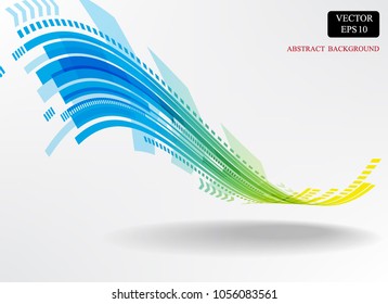 rainbow technology curve line background