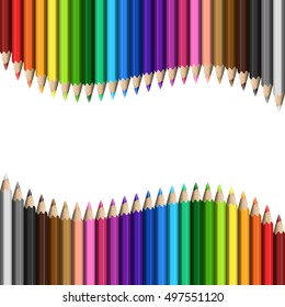 Rainbow Template Colorful Pencils for / Page / Presentation / Website