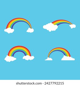 Diseño de ilustración vectorial de plantilla de arco iris