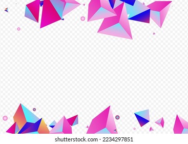 Rainbow Tetrahedron Vector Transparent Background. Holographic Graphic Elements Layout. Bright Flying Glass Cover. Magical Crystal Minimalist Poster.
