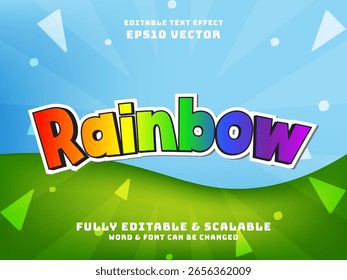 Rainbow Text Effect with Colorful Gradient and Editable Features