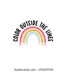 rainbow text line color tee illustration art vector
