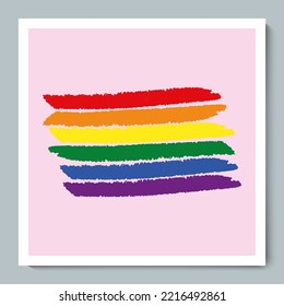 Rainbow Texture Brushstroke Flag. LGBT Symbol