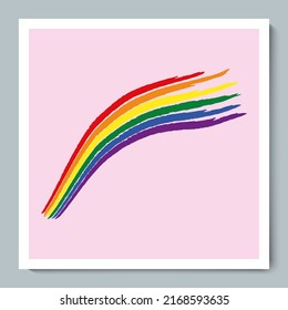 Rainbow Texture Brushstroke Wave. LGBT Symbol