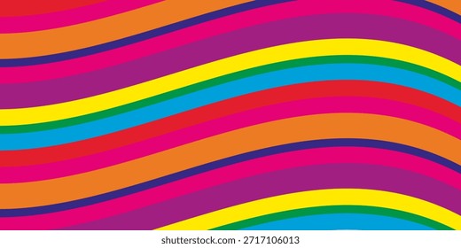 Textura de arco iris con líneas onduladas y curvas. Fondo de arte óptico. Diseño de ondas en blanco y negro. Imagen digital con rayas psicodélicas. Ilustración vectorial