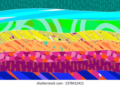 Rainbow textured hand drawn background abstract in vibrant colors cut out