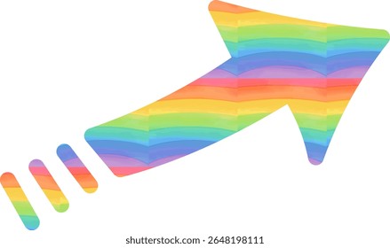 Rainbow Thick Arrow Positive Upward Illustration