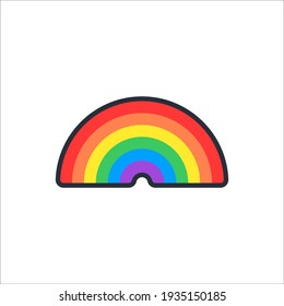 Icono de línea delgada arcoiris, símbolo LGBT. Ilustración vectorial moderna. Orgullo. 