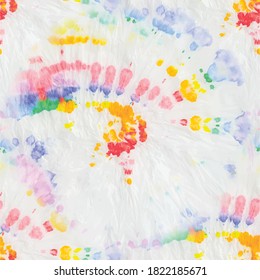 Rainbow Tie Dye Swirl. Spiral Tie Dye. Psychedelic White Tie Dye. Hippie Grunge Print. Seamless Colorful Circle. Brush Unicorn Dyed. Multi Swirl Watercolor. Vector Dyed Repeat. Dyed Tie Dye Pattern