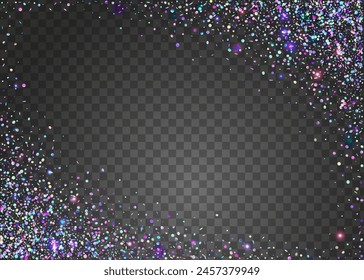 Rainbow Tinsel. Blue Laser Background. Cristal Poster. Hologram Sparkle. Carnaval Burst. Light Abstract Template. Happy Pattern. Modern Design. Purple Rainbow Tinsel