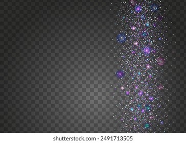 Rainbow Tinsel. Carnival Background. Digital Design. 3d Pattern. Blue Disco Burst. Neon Effect. Laser Isolated Template. Modern Dust. Pink Rainbow Tinsel