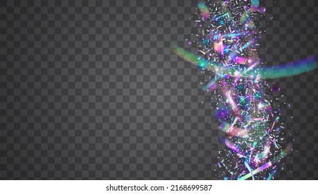 Rainbow Tinsel. Retro Prism. Modern Foil. Carnival Texture. Violet Disco Glitter. Falling Background. Laser Realistic Wallpaper. Unicorn Art. Pink Rainbow Tinsel