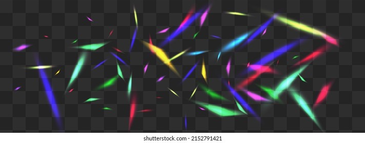 Vector de insel arcoiris Fondo Panorámico Transparente. Papel de fondo brillante de Prisma. Rama de resumen de Flash irlandés. Plantilla de desenfoque de glamour de color.